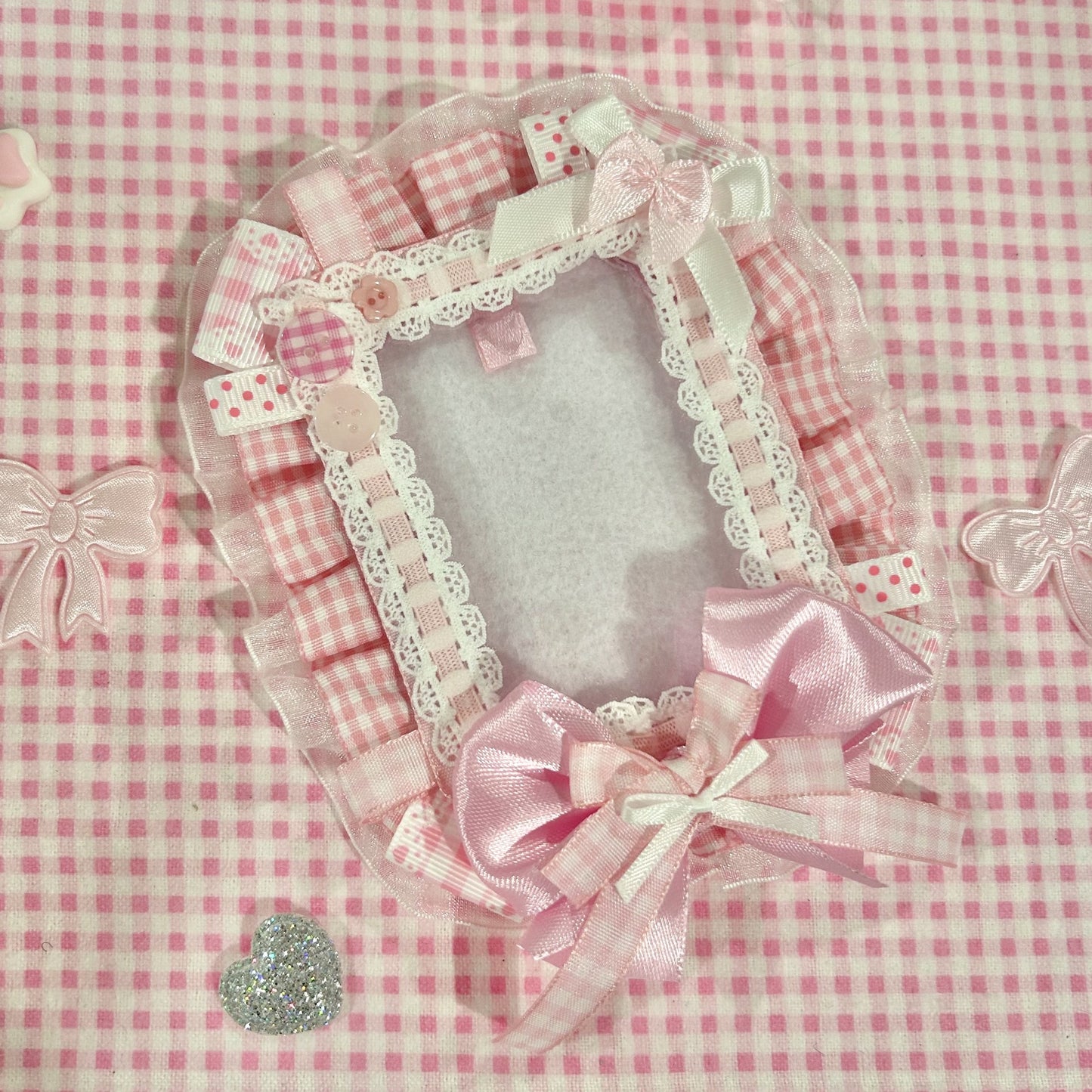 Pink Gingham Photocard Holder