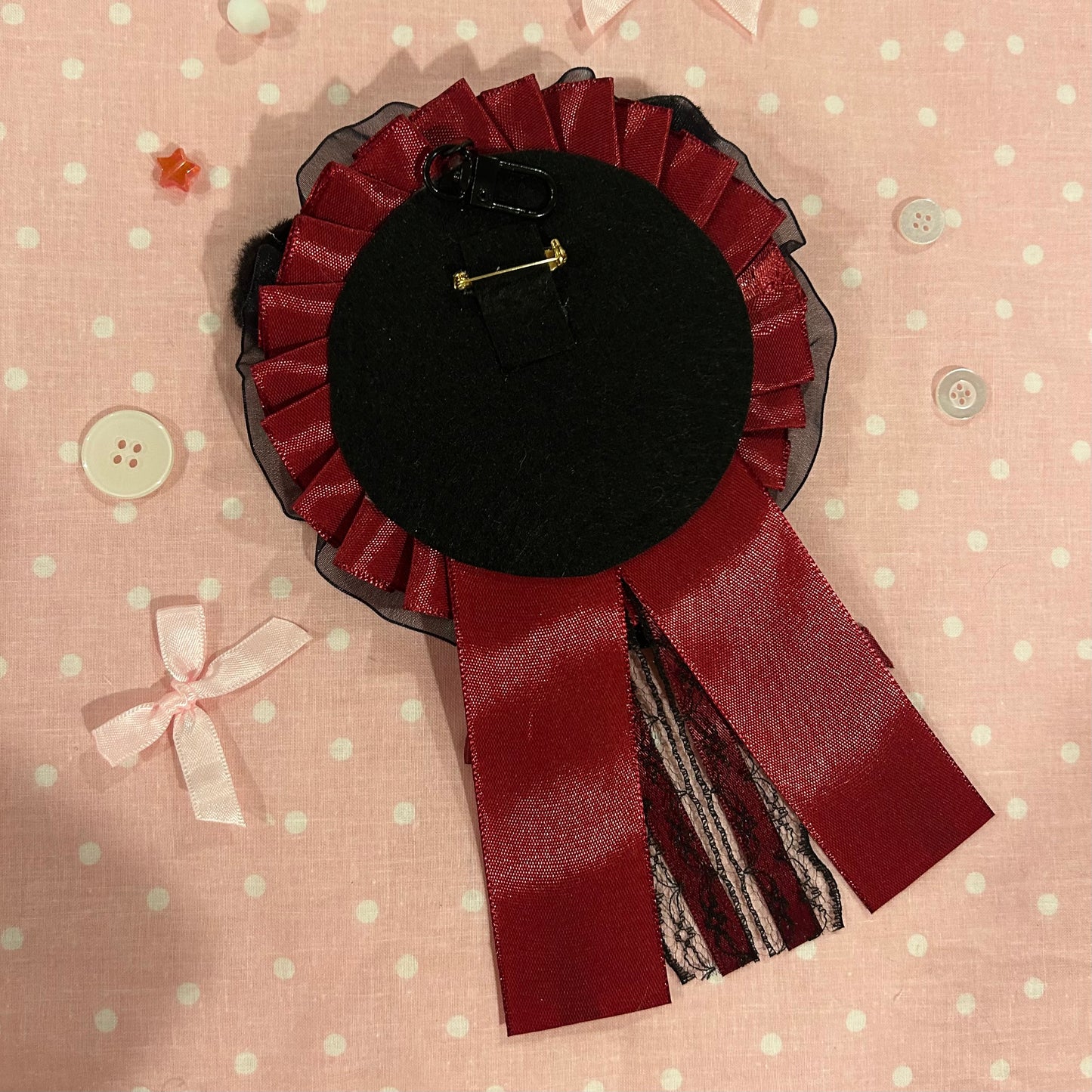 Maroon Kitten Rosette