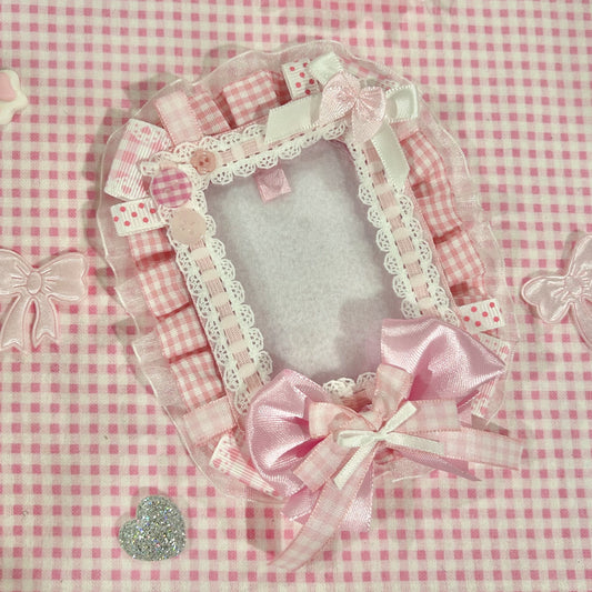 Pink Gingham Photocard Holder