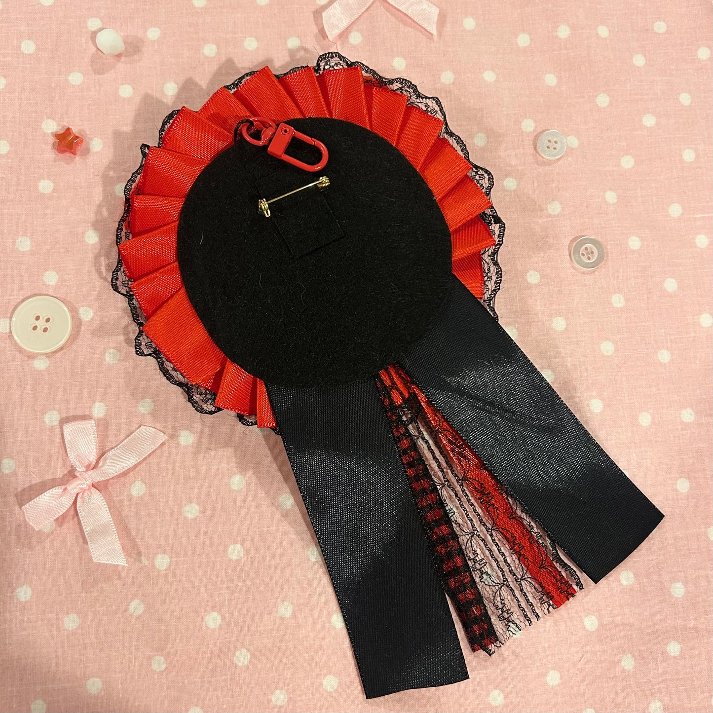 Black & Red Kitten Rosette