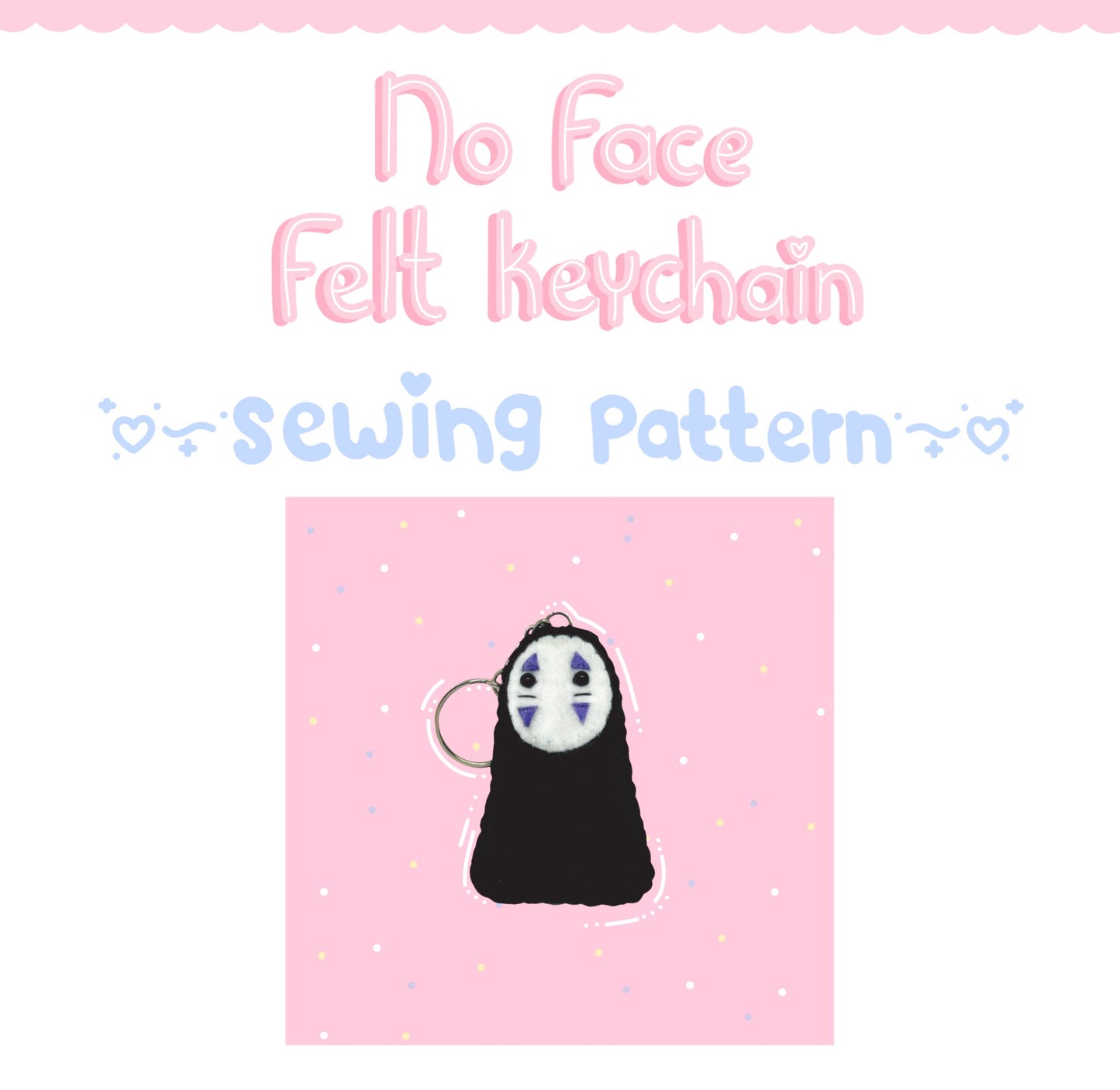 Faceless Felt Keychain *Sewing Pattern Only*