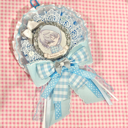 Gingham Flurries Rosette (+badge)