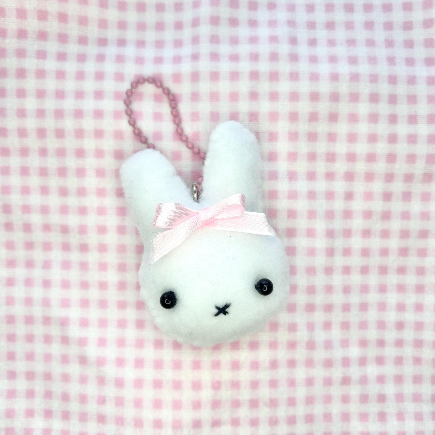 Bow Bunny Plush Keychain