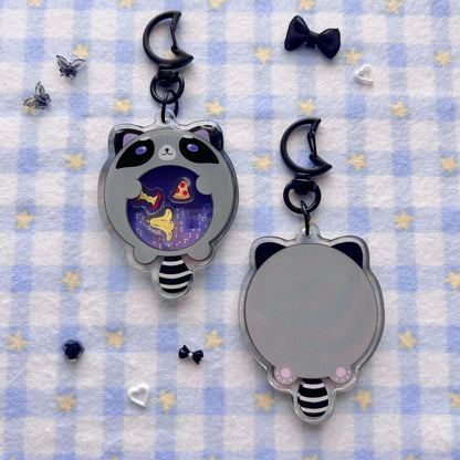 Raccoon Snacks Shaker Keychain