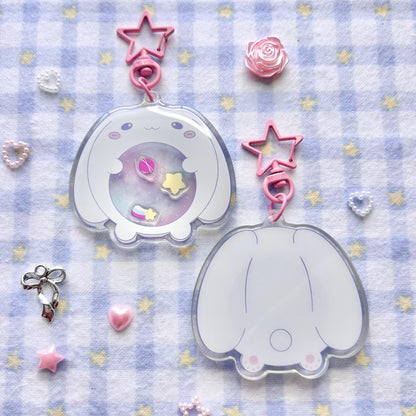 Galactic Bunny Shaker Keychain