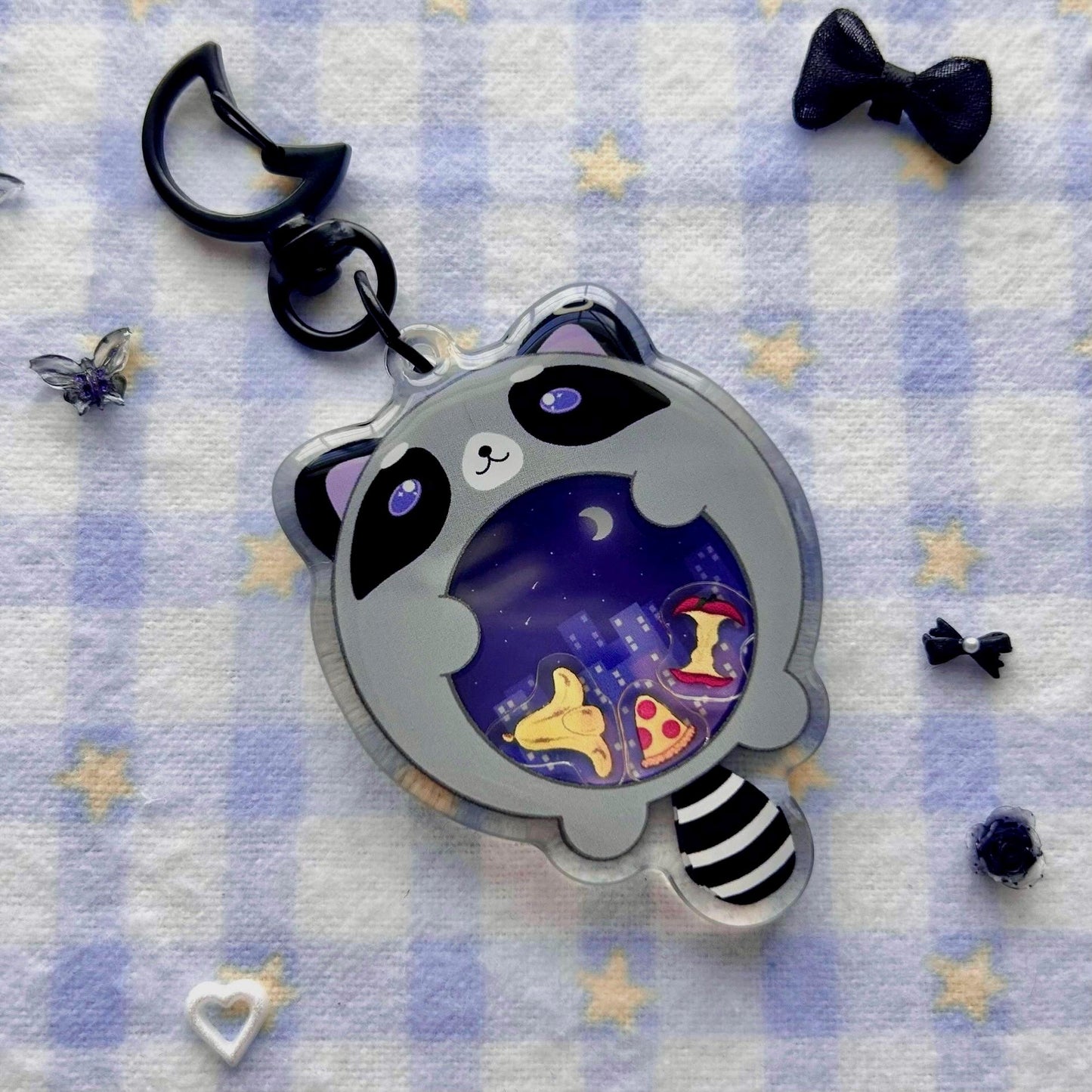 Raccoon Snacks Shaker Keychain