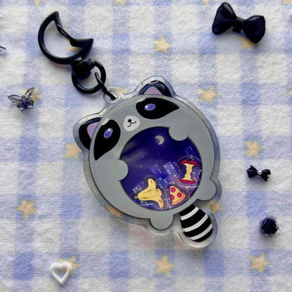 Raccoon Snacks Shaker Keychain