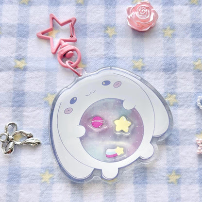 Galactic Bunny Shaker Keychain