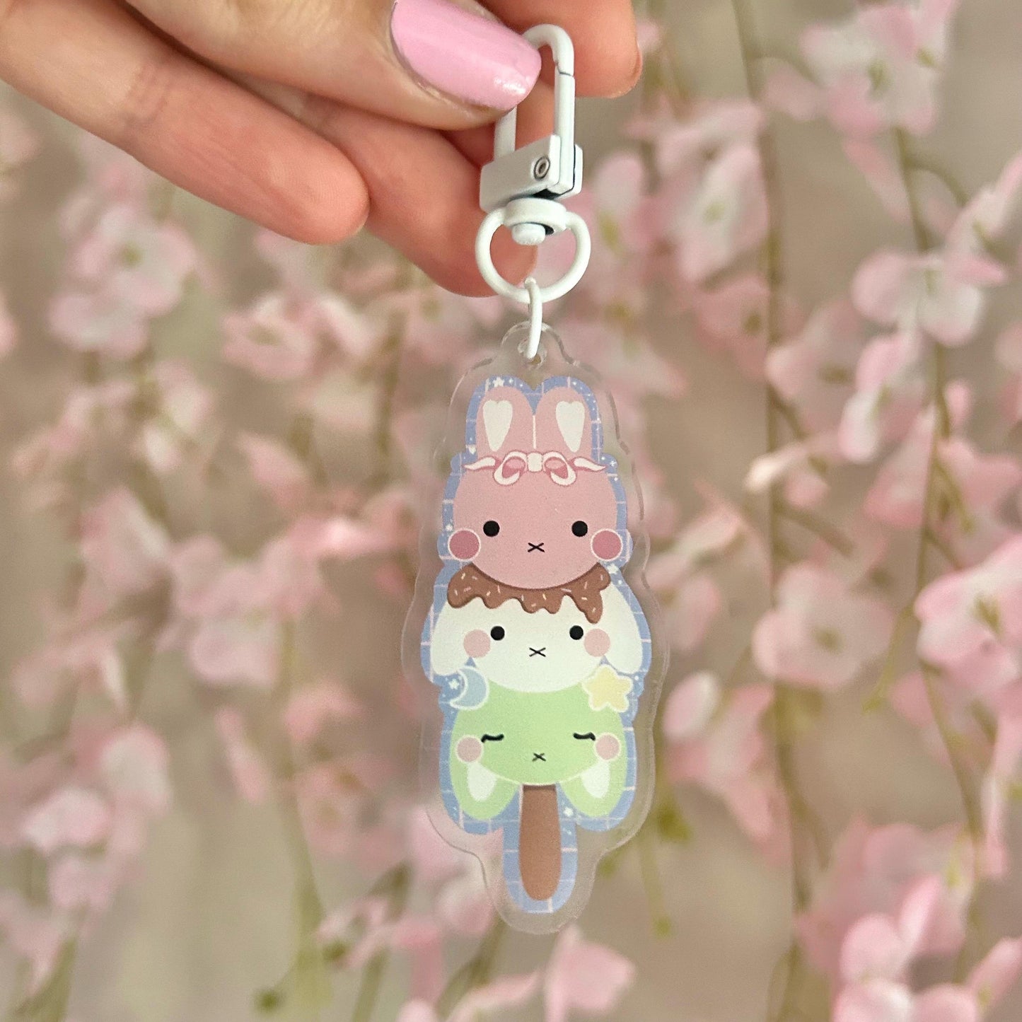 Sweet Dango Bunnies Acrylic Keychain