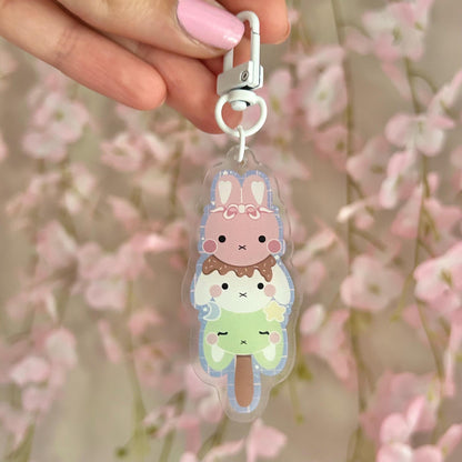 Sweet Dango Bunnies Acrylic Keychain