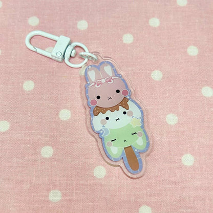 Sweet Dango Bunnies Acrylic Keychain